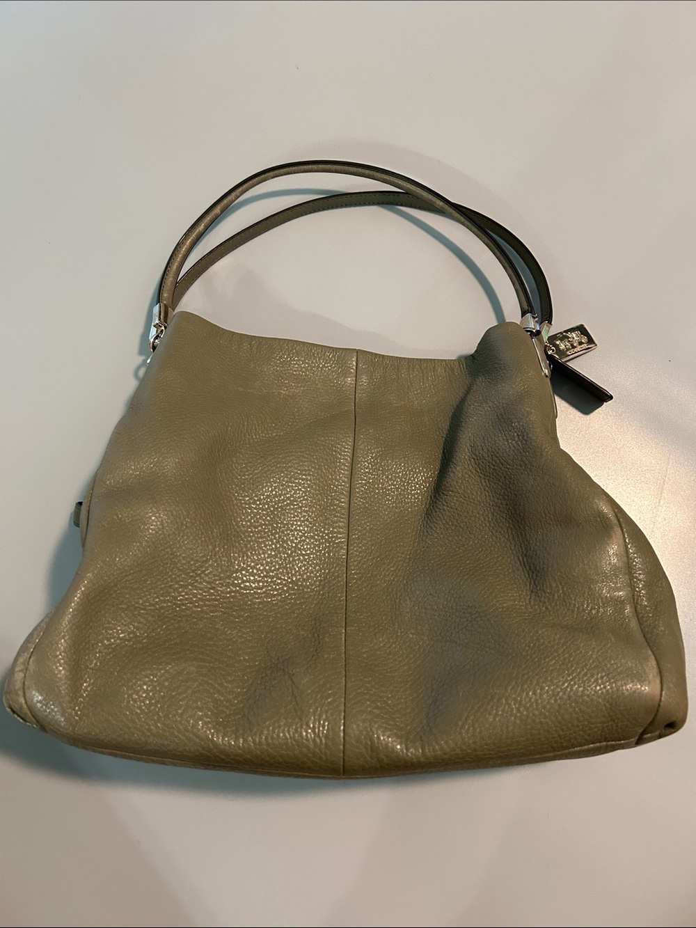 Coach Olive Green Pebbled Leather Chelsea Hobo Bag